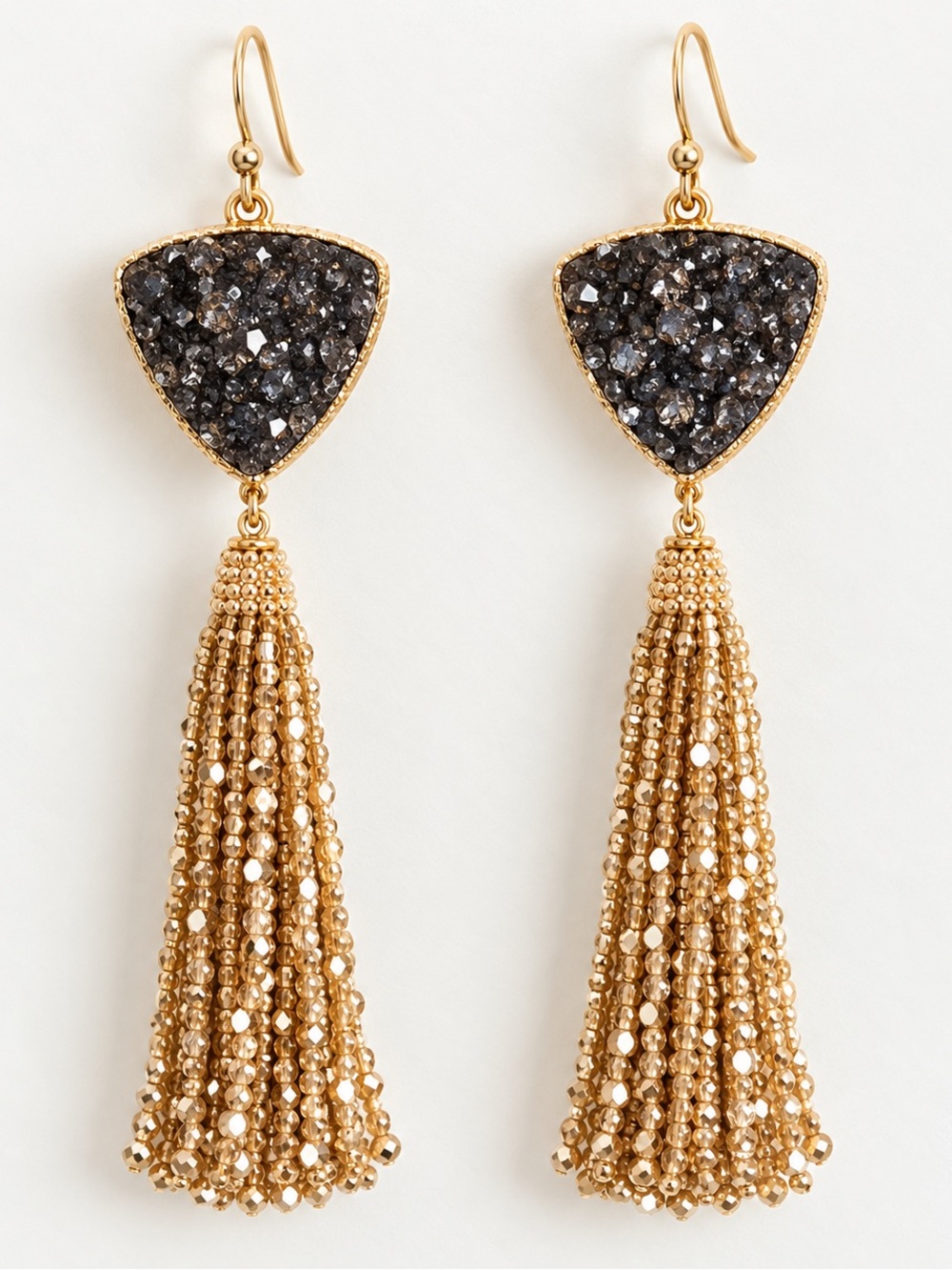 Sonya Renee trillion drusy tassel earrings - discontinued worn once